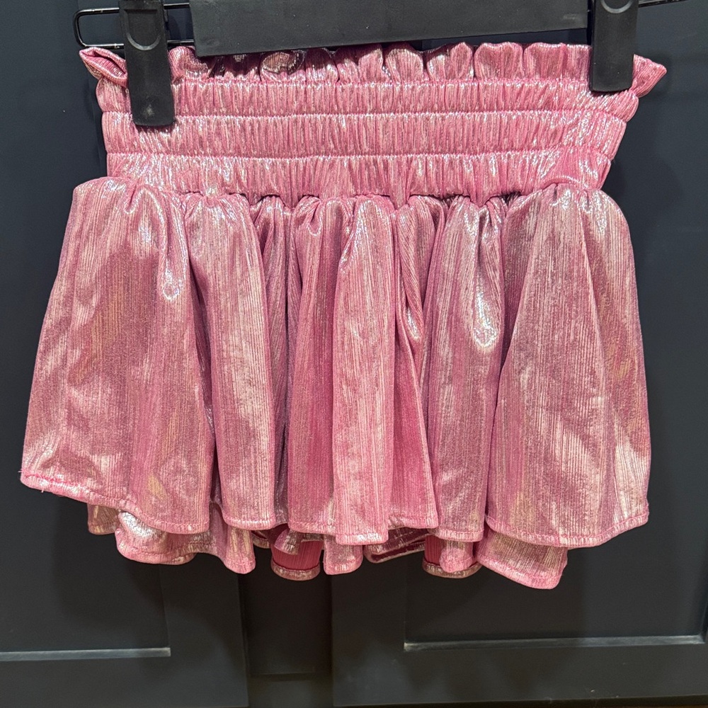 Lola + The Boys Metallic Pink Skirt